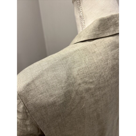 Vintage Liz Claiborne Linen Button Down Shirt Size 14 Long Sleeve Beige/grey - Picture 5 of 7